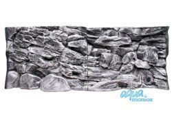 3D grey rock background 146x54cm in 2 sections