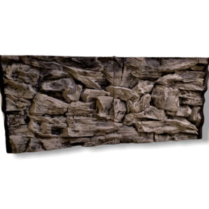Fish tank background for 4 foot by 2 foot aquarium 3D grey rock background 117x56cm in 2 sections