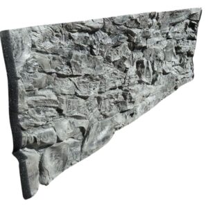 Fish tank background - 3D grey rock background 196x54 cm in two sections