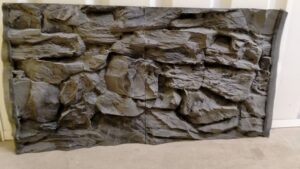 Fish tank background 3D Grey Rock Background 88x46cm in 2 sections