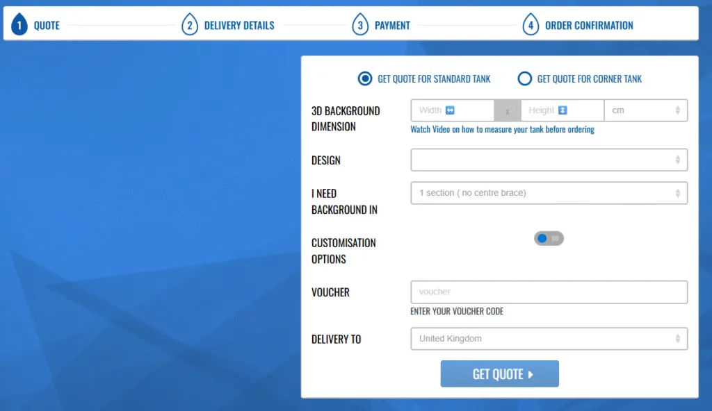 Get quote for any 3d background size in 3 seconds