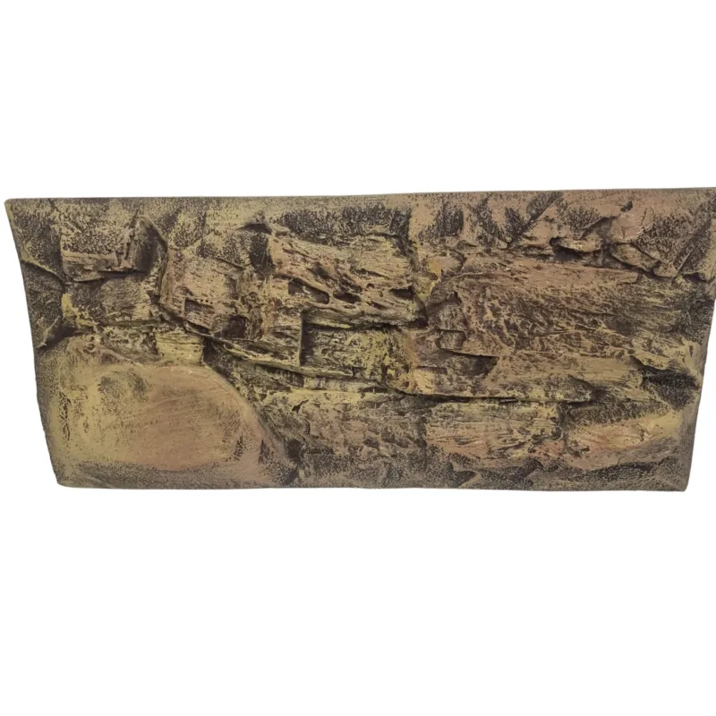 Angled front view of the Thin Beige Rock terrarium background